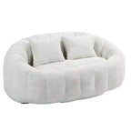 Canapé Pouf Grand Dossier Okak,Pouf Fauteuil de Relaxation 2 Places de 150 cm avec Garnissage en Mousse à Mémoire de Forme,Canapé Confortable pour Salon Chambre
