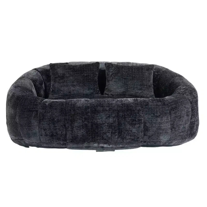 Canapé Pouf Grand Dossier Okak,Pouf Fauteuil de Relaxation 2 Places de 150 cm avec Garnissage en Mousse à Mémoire de Forme,Canapé Confortable pour Salon Chambre