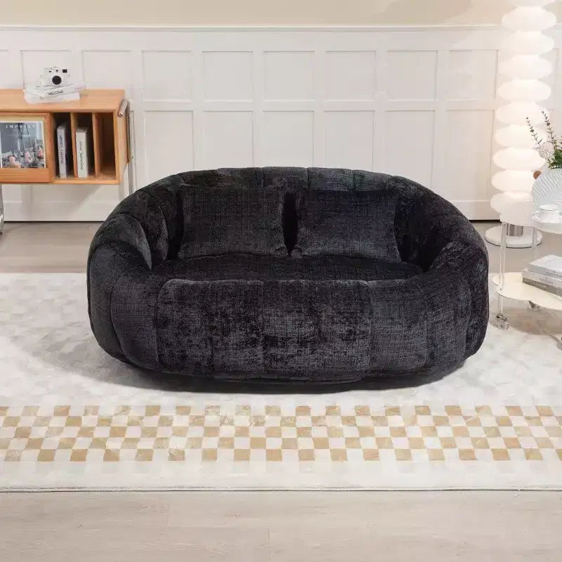 Canapé Pouf Grand Dossier Okak,Pouf Fauteuil de Relaxation 2 Places de 150 cm avec Garnissage en Mousse à Mémoire de Forme,Canapé Confortable pour Salon Chambre