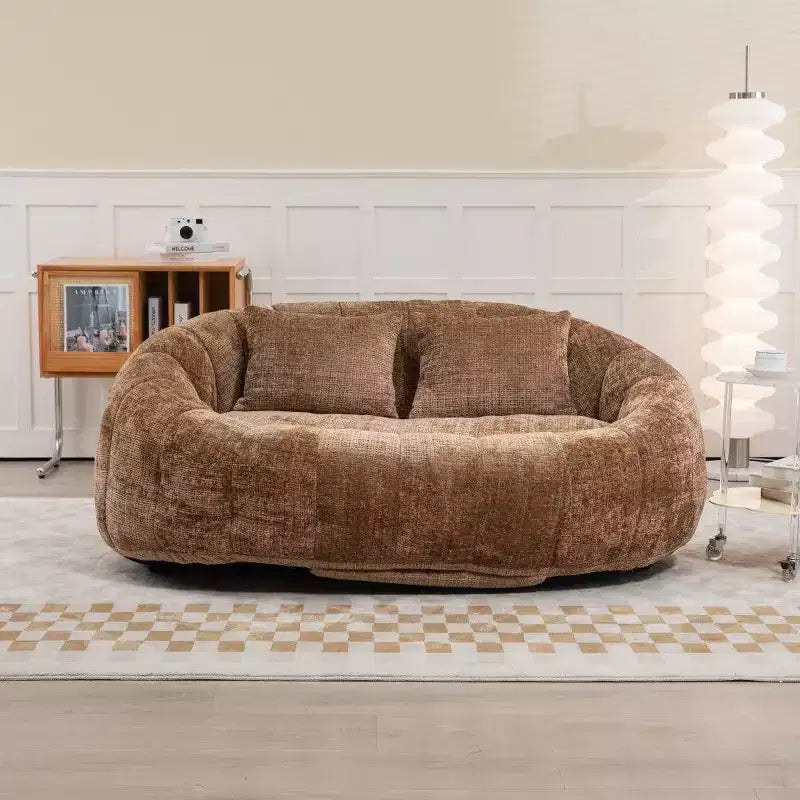 Canapé Pouf Grand Dossier Okak,Pouf Fauteuil de Relaxation 2 Places de 150 cm avec Garnissage en Mousse à Mémoire de Forme,Canapé Confortable pour Salon Chambre