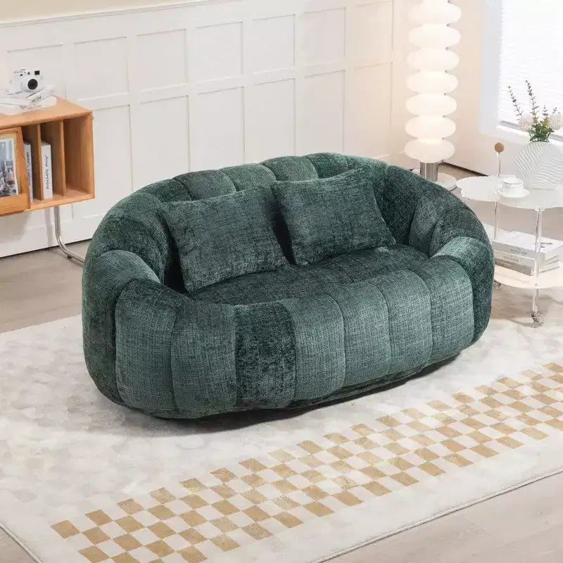 Canapé Pouf Grand Dossier Okak,Pouf Fauteuil de Relaxation 2 Places de 150 cm avec Garnissage en Mousse à Mémoire de Forme,Canapé Confortable pour Salon Chambre