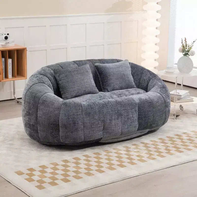 Canapé Pouf Grand Dossier Okak,Pouf Fauteuil de Relaxation 2 Places de 150 cm avec Garnissage en Mousse à Mémoire de Forme,Canapé Confortable pour Salon Chambre