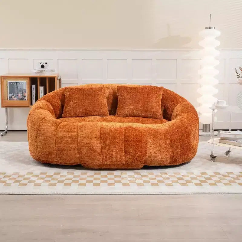 Canapé Pouf Grand Dossier Okak,Pouf Fauteuil de Relaxation 2 Places de 150 cm avec Garnissage en Mousse à Mémoire de Forme,Canapé Confortable pour Salon Chambre