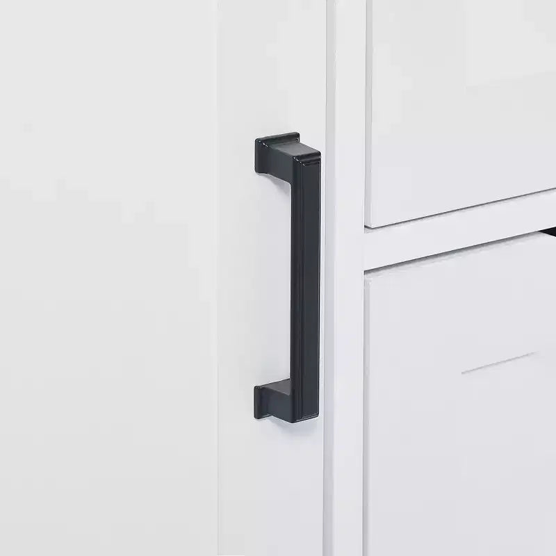 Meuble de rangement de salle de bain autoportant moderne en bois Walter de GDFStudio avec tiroirs, étagères ouvertes et armoire fermée