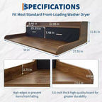 Dessus de comptoir de laveuse-sécheuse à 2 niveaux avec 2 tiroirs, dessus de comptoir de buanderie en bois avec couvercle de laveuse-sécheuse de 2,75, patins antidérapants pour rangement de buanderie, marron