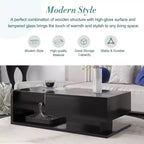 Table basse moderne avec tiroir, table d'appoint carrée pour canapé, table basse en bois avec étagères de rangement pour salon, bureau