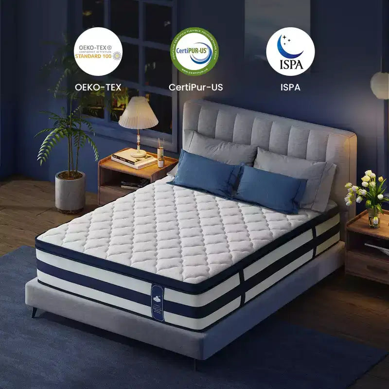 Resspry Matelas hybride à ressorts et mousse à mémoire de forme Gel de 30 cm, essai à domicile de 120 nuits, collection Apex
