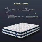 Resspry Matelas hybride à ressorts et mousse à mémoire de forme Gel de 30 cm, essai à domicile de 120 nuits, collection Apex