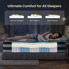 Resspry Matelas hybride à ressorts et mousse à mémoire de forme Gel de 30 cm, essai à domicile de 120 nuits, collection Apex