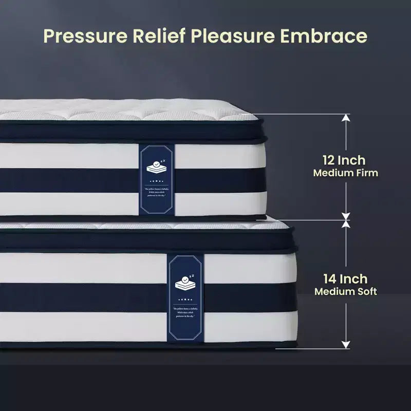 Resspry Matelas hybride à ressorts et mousse à mémoire de forme Gel de 30 cm, essai à domicile de 120 nuits, collection Apex