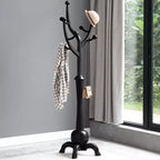 Bekrvio Solid Wood Coat Rack Freestanding, Coat Satnd with 8 Tree Branch Hooks, Stable Sphere Base, 160lbs