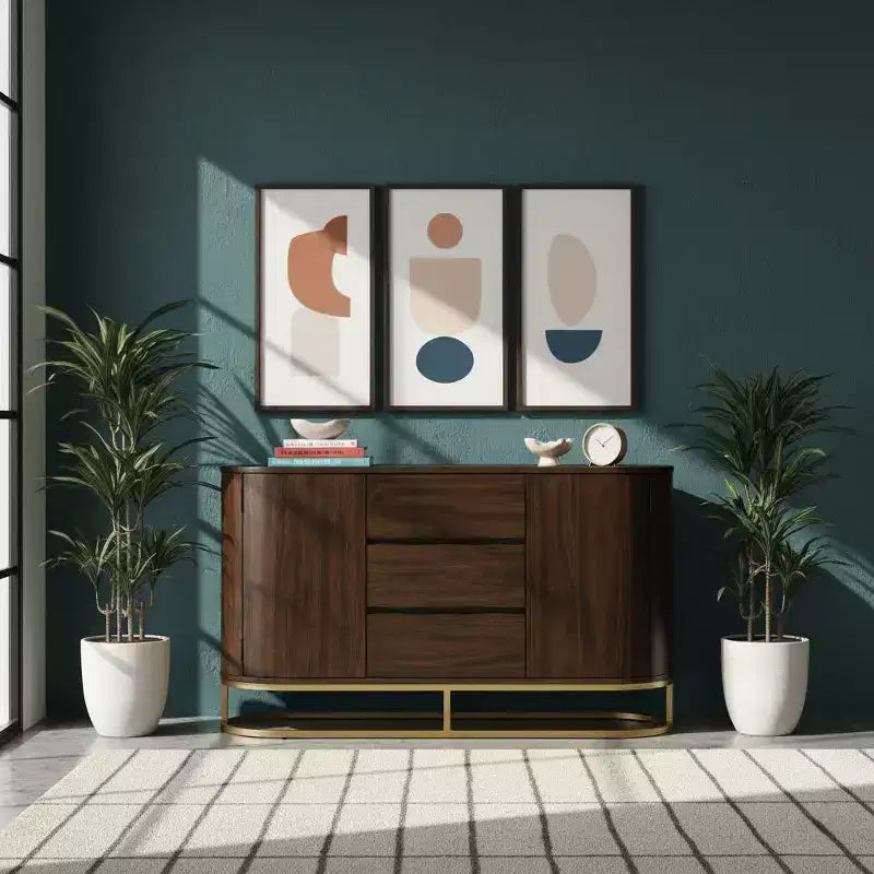 Buffet moderne avec tiroirs, portes à ouverture par pression et rangement Teamson Home Seneca