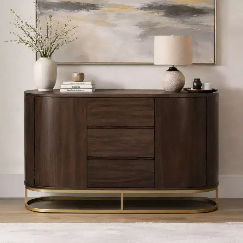 Buffet moderne avec tiroirs, portes à ouverture par pression et rangement Teamson Home Seneca