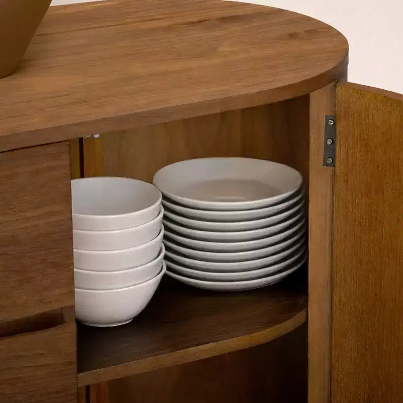 Buffet moderne avec tiroirs, portes à ouverture par pression et rangement Teamson Home Seneca