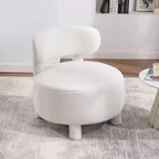 TUYOHW Armless Accent Chair,Curved Wingback Slipper Chair with Solid Wood Legs,13 Plush Cushion Side Chair for Living Room,Bedroom,Vanity