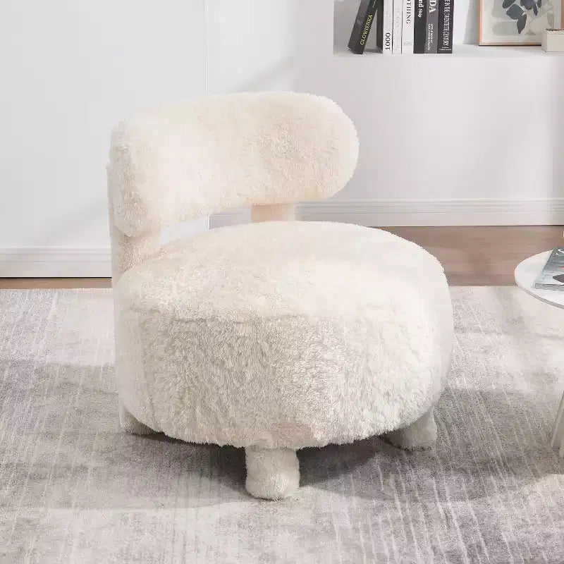 Chaise d'appoint sans accoudoirs TUYOHW, chaise tapissée incurvée avec pieds en bois massif, chaise d'appoint avec coussin moelleux de 13 cm pour salon, chambre à coucher, coiffeuse