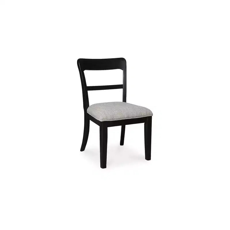 Signature Design by Ashley Chaises de salle à manger Chadworth rembourrées, lot de 2, cadre en bois noir avec sièges en polyester