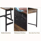 Ensemble table à manger 4 pièces pour 4 personnes, ensemble de table de cuisine rectangulaire avec 2 chaises et 1 banc, tiroirs double face pour salle à manger, cuisine, jardin