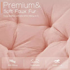 Okak Chaise Confortable Moderne en Fausse Fourrure avec Cadre Métallique, Fauteuil Œuf Pliable, Fauteuil pour Salon, Chambre, Bureau
