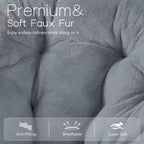 Okak Chaise Confortable Moderne en Fausse Fourrure avec Cadre Métallique, Fauteuil Œuf Pliable, Fauteuil pour Salon, Chambre, Bureau