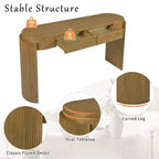 TUYOHW 55 Table console ovale avec 2 tiroirs, Table d'entrée avec pieds cannelés, Table de canapé d'appoint pour couloir, salon, foyer, cuisine