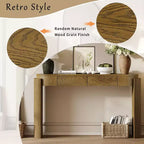 TUYOHW 55 Table console ovale avec 2 tiroirs, Table d'entrée avec pieds cannelés, Table de canapé d'appoint pour couloir, salon, foyer, cuisine