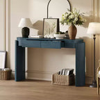 TUYOHW 55 Table console ovale avec 2 tiroirs, Table d'entrée avec pieds cannelés, Table de canapé d'appoint pour couloir, salon, foyer, cuisine
