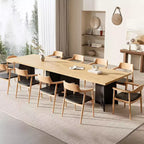 Acekool 63 Table de salle à manger moderne de style campagnard pour 6-8 personnes avec pieds en métal noir, pour la cuisine, la salle à manger et le bureau