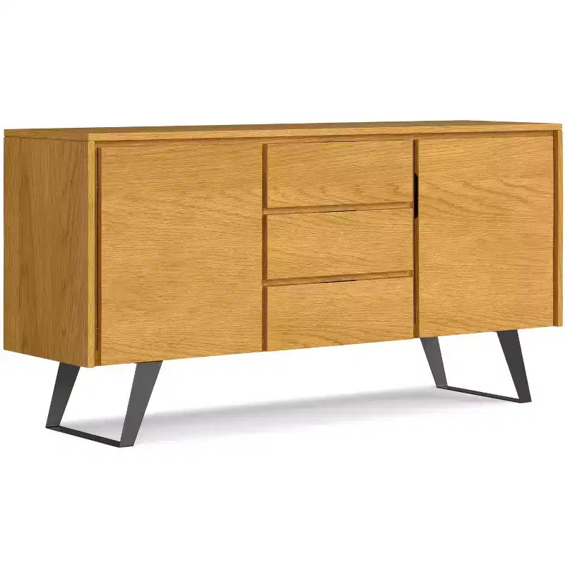 Mitchell 60 inch x 17 inch Rectangle Modern Industrial Sideboard Buffet in Oak Veneer