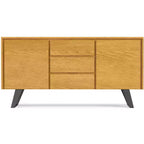 Bahut rectangulaire moderne industriel Mitchell 152,4 cm x 43,18 cm en placage de chêne