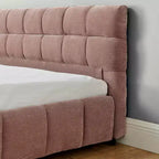 Lit rembourré king size MAYEERTY avec tête de lit et cadre de lit solide avec tiroir pour chambre à coucher rose