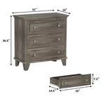 COZONY Commode à 3 tiroirs autoportante, meuble de rangement rustique en bois pour chambre, salon et entrée