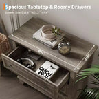 COZONY Commode à 3 tiroirs autoportante, meuble de rangement rustique en bois pour chambre, salon et entrée
