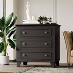 COZONY Commode à 3 tiroirs autoportante, meuble de rangement rustique en bois pour chambre, salon et entrée