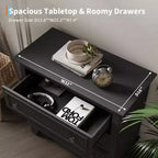 COZONY Commode à 3 tiroirs autoportante, meuble de rangement rustique en bois pour chambre, salon et entrée