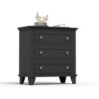 COZONY Commode à 3 tiroirs autoportante, meuble de rangement rustique en bois pour chambre, salon et entrée