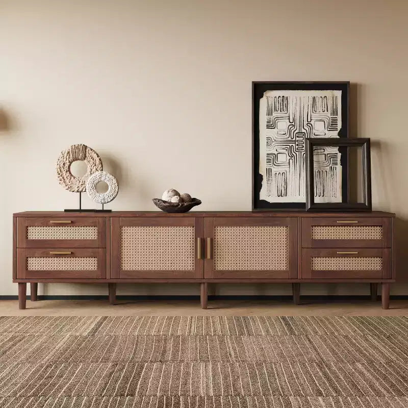JVNOXK 78 inch Modern Entertainment Center TV Stand, Suitable for Media Cabinets Up to 85 Inches with 4 Drawers and Solid Wood Legs