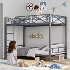 Lit superposé en métal jumeaux sur jumeaux, lits superposés industriels robustes avec barrières de sécurité et design peu encombrant, lit en acier pour l'école, la chambre à coucher