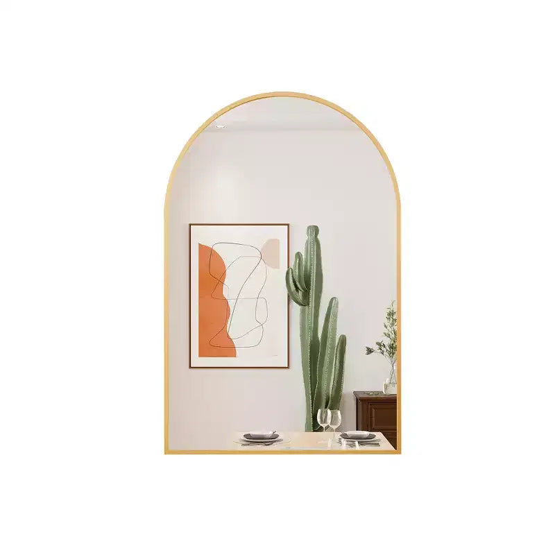 Miroir mural arqué contemporain 36 x 24, miroir de salle de bain en forme d'arche avec cadre en alliage d'aluminium - Panipeachy