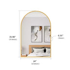 Miroir mural arqué contemporain 36 x 24, miroir de salle de bain en forme d'arche avec cadre en alliage d'aluminium - Panipeachy