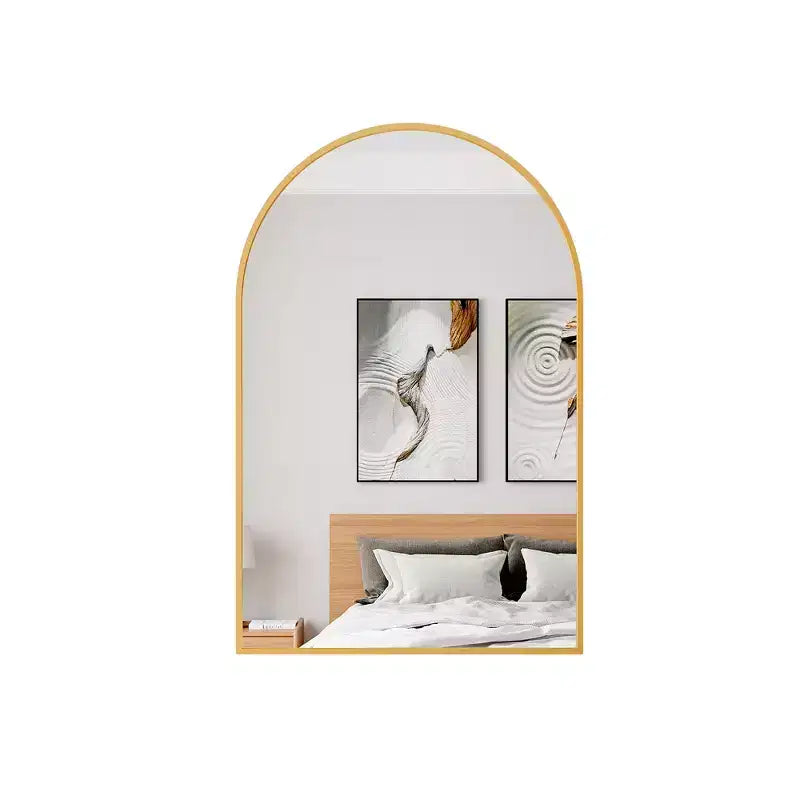 Miroir mural arqué contemporain 36 x 24, miroir de salle de bain en forme d'arche avec cadre en alliage d'aluminium - Panipeachy