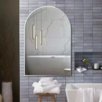 Miroir mural arqué contemporain 36 x 24, miroir de salle de bain en forme d'arche avec cadre en alliage d'aluminium - Panipeachy