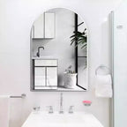 Miroir mural arqué contemporain 36 x 24, miroir de salle de bain en forme d'arche avec cadre en alliage d'aluminium - Panipeachy