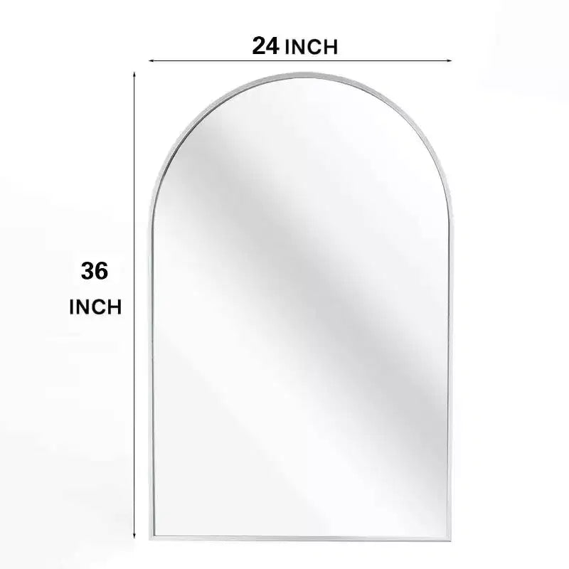 Miroir mural arqué contemporain 36 x 24, miroir de salle de bain en forme d'arche avec cadre en alliage d'aluminium - Panipeachy