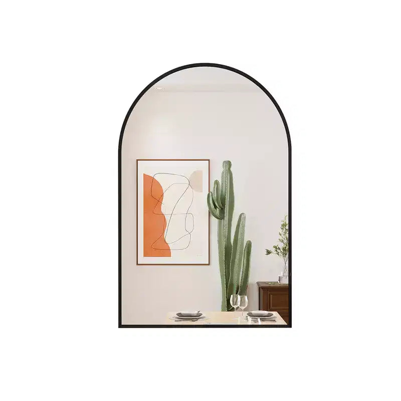 Miroir mural arqué contemporain 36 x 24, miroir de salle de bain en forme d'arche avec cadre en alliage d'aluminium - Panipeachy
