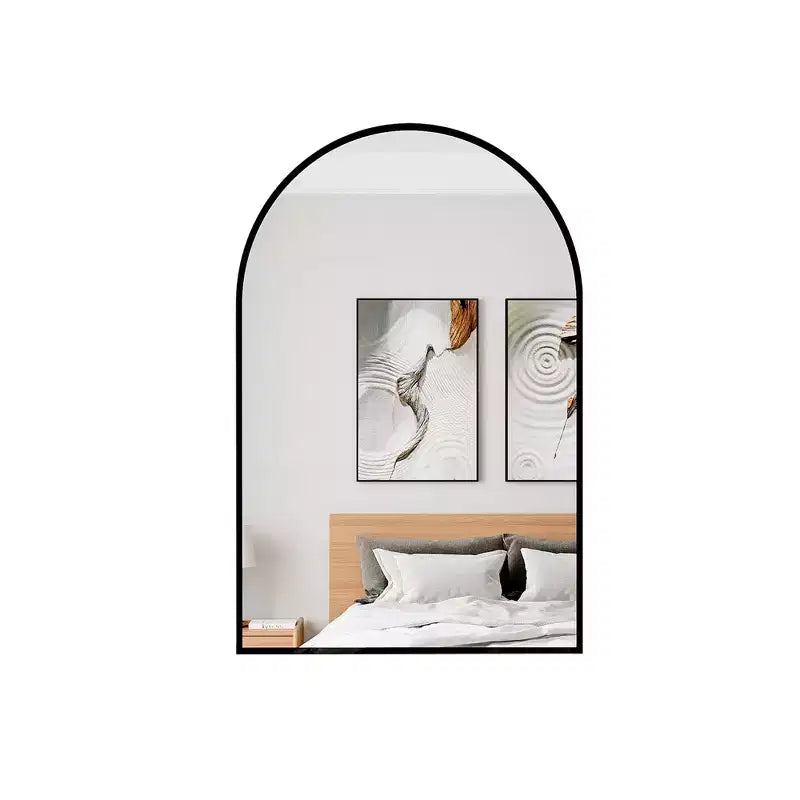 Miroir mural arqué contemporain 36 x 24, miroir de salle de bain en forme d'arche avec cadre en alliage d'aluminium - Panipeachy