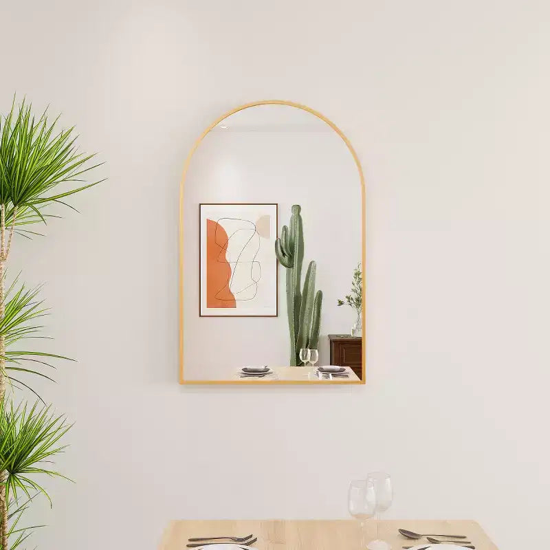Miroir mural arqué contemporain 36 x 24, miroir de salle de bain en forme d'arche avec cadre en alliage d'aluminium - Panipeachy