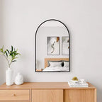 Contemporary 36 x 24 Arched Wall Mirror, Arch-shaped Bathroom Vanity Mirror with Aluminum Alloy Frame - Panipeachy