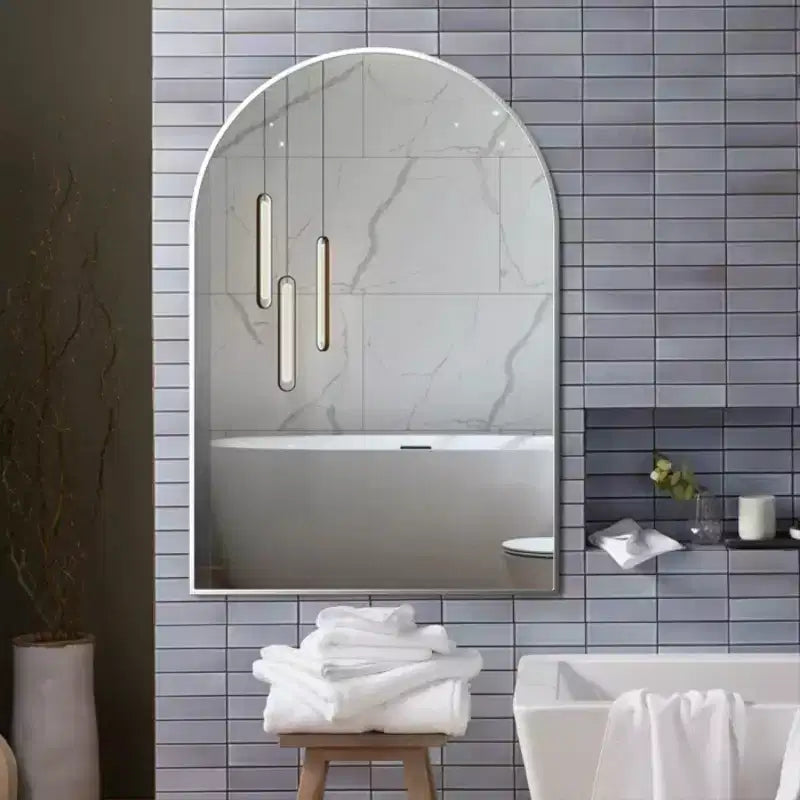 Miroir mural arqué contemporain 36 x 24, miroir de salle de bain en forme d'arche avec cadre en alliage d'aluminium - Panipeachy