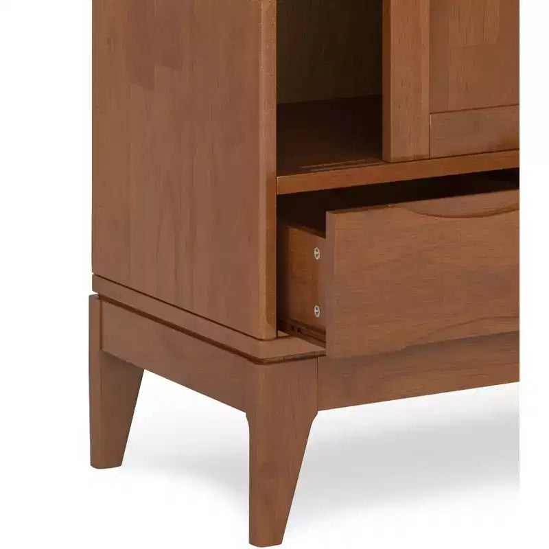 Meuble de rangement moyen Pearson en bois massif, 122 cm de large, style Mid-Century Modern